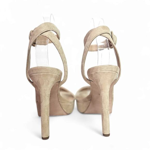 Veronica Beard Darcelle Suede Platform Ankle Wrap Heels Size 8 - Picture 5 of 10
